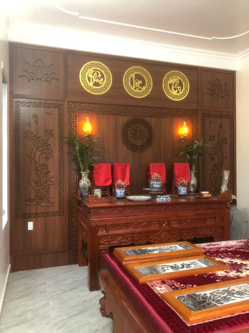 Vách cnc bàn thờ